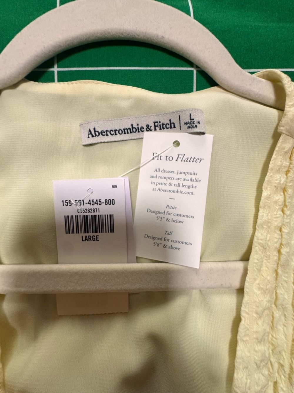 Abercrombie & Fitch Pale Yellow Sleeveless Midi Dress with Front Tie - Picture 5 of 10